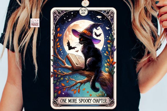 Enchanting Halloween Book Tarot Card PNG Design