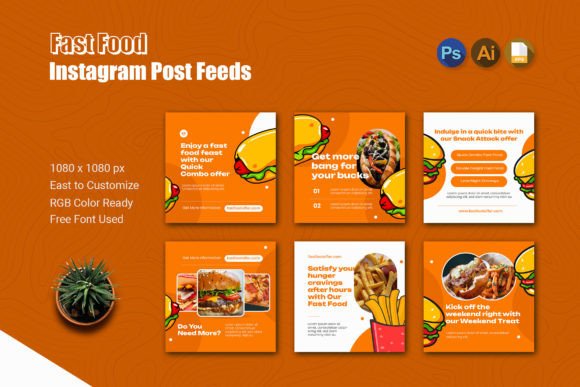 Fast Food Instagram Post Design Template