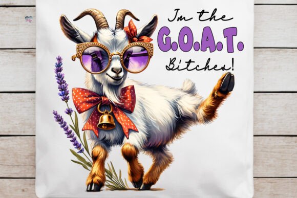 Funny Goat PNG Greatest of All Time Clipart Design