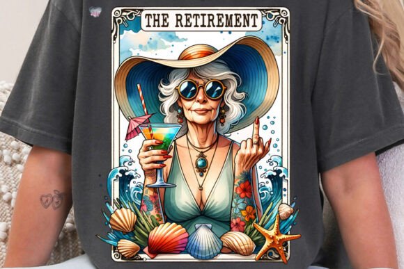 Funny Old Lady Retirement Tarot Card PNG: A Unique Design Asset