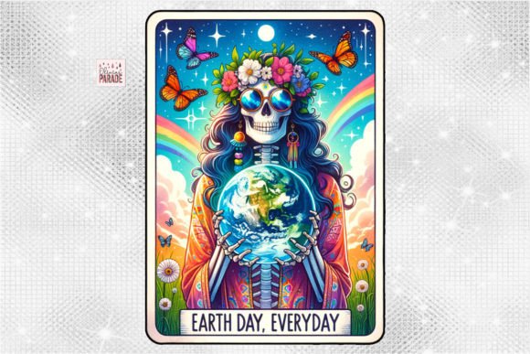 Hippie Tarot Card PNG Earth Day