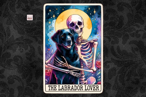 Labrador Lover Dog Tarot PNG Skeleton