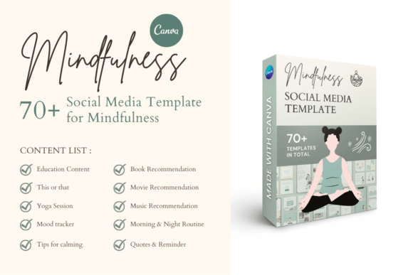 Mindfulness Bundle Canva Template: Instant Branding Kit
